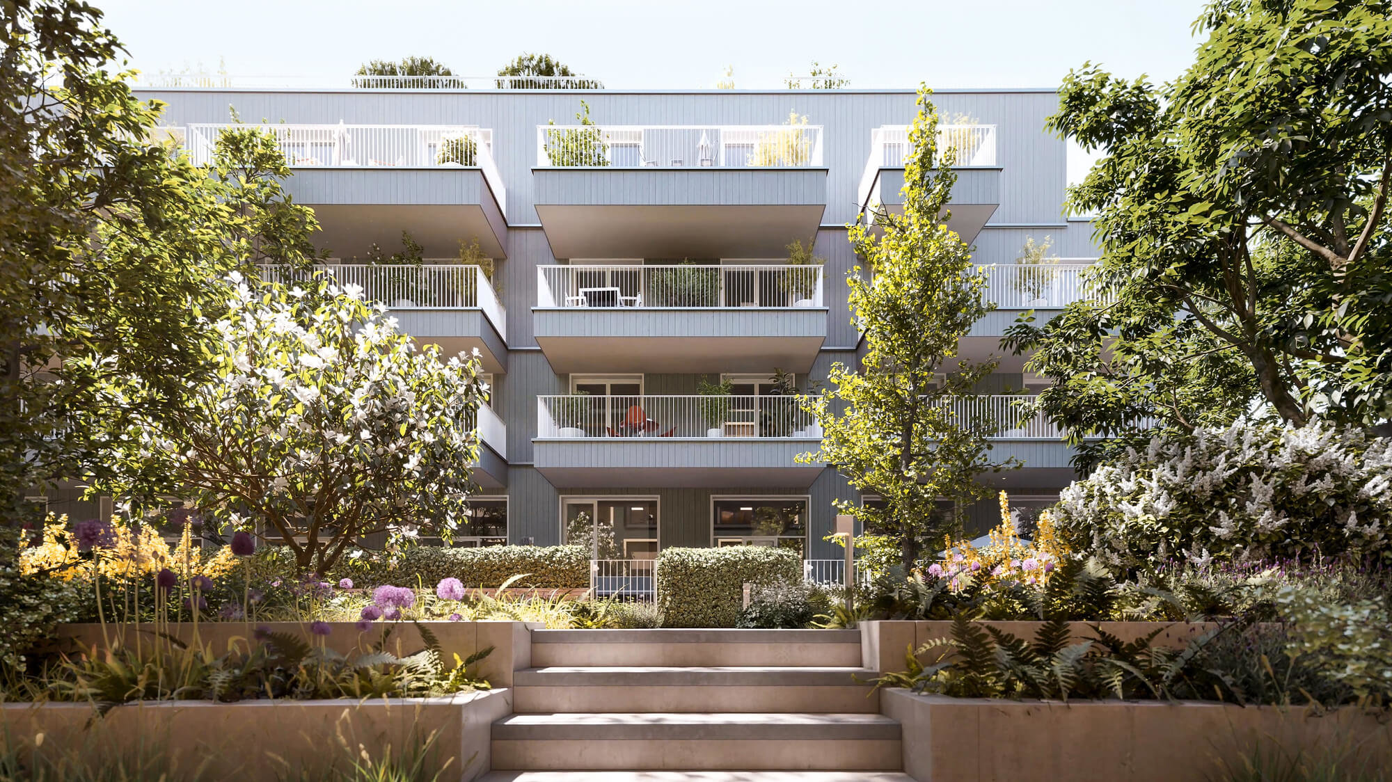 Innenhof im Neubauprojekt VINZENT in München-Neuhausen