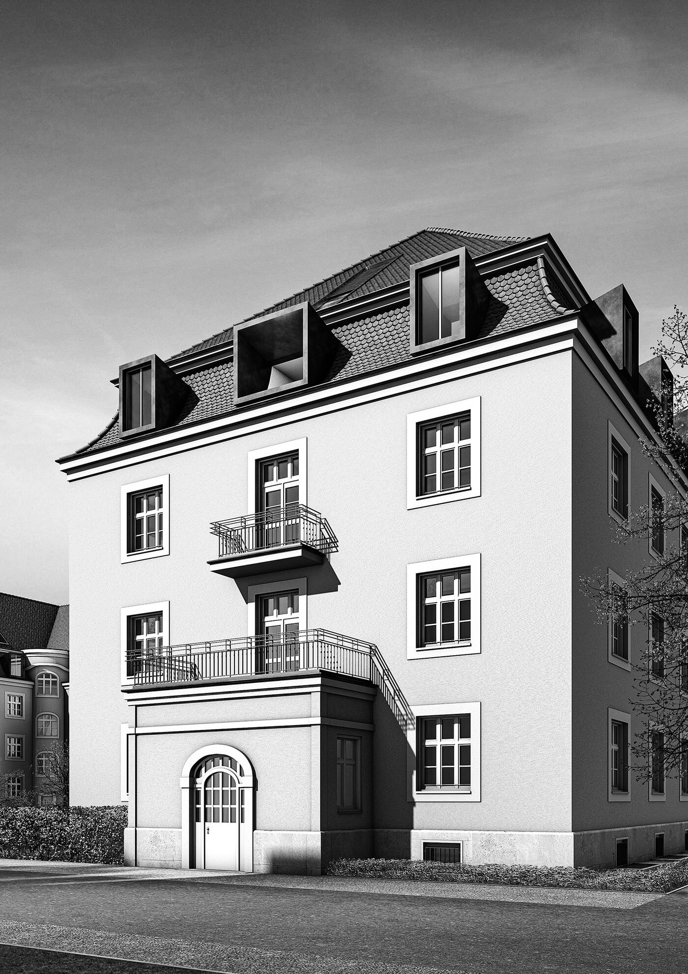 Nahaufnahme der Fassade von Wohnprojekt Gern64