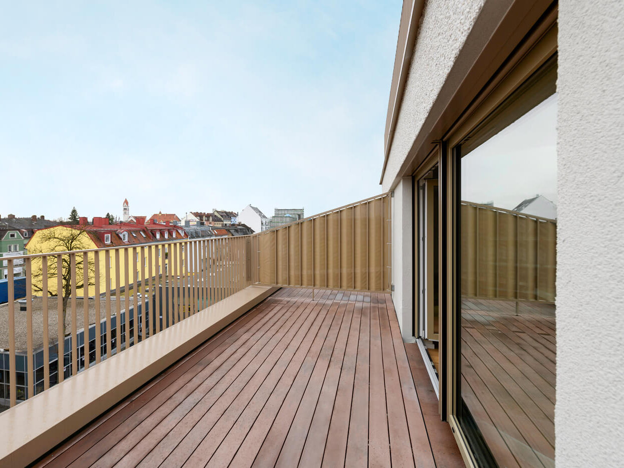Dachterrasse der Wohnung D22 im Kupa Wohnquartier, München Pasing