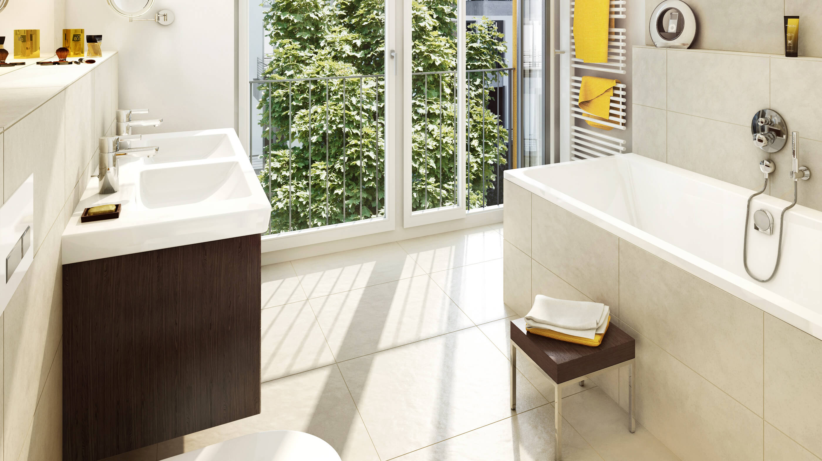 Bad einer Eigentumswohnung in der Petra-Kelly-Straße