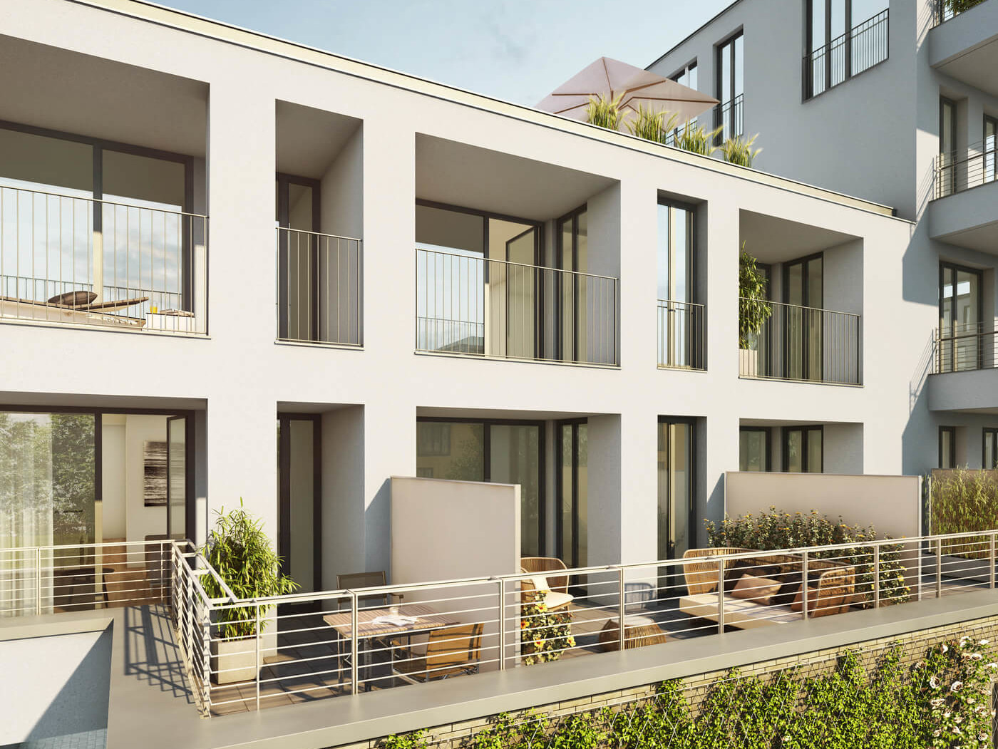 Neubau-Wohnprojekt mit Eigentumswohnungen in der Petra-Kelly-Straße.