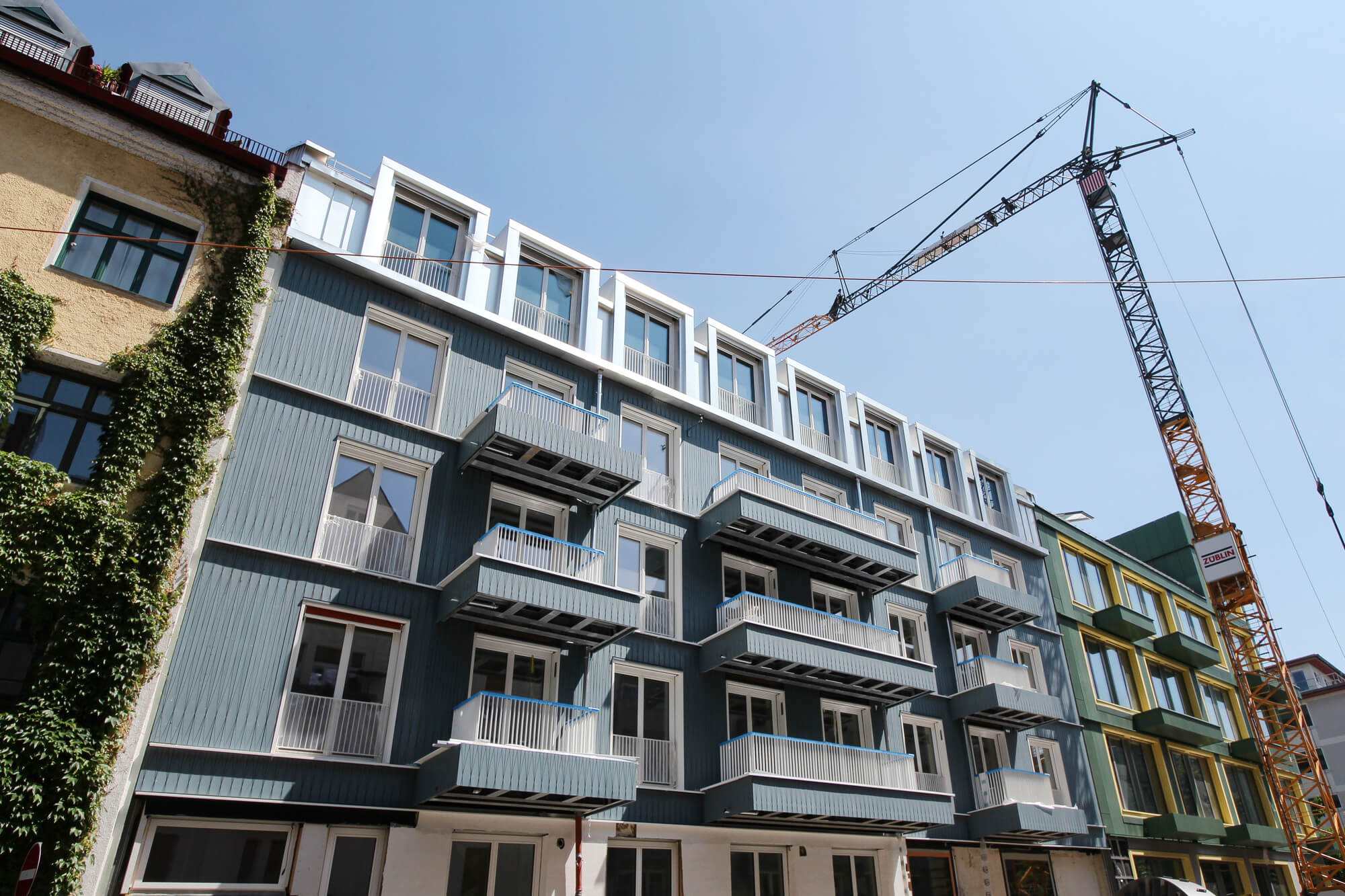 Fassadenansicht des Neubauprojekts VINZENT in München-Neuhausen