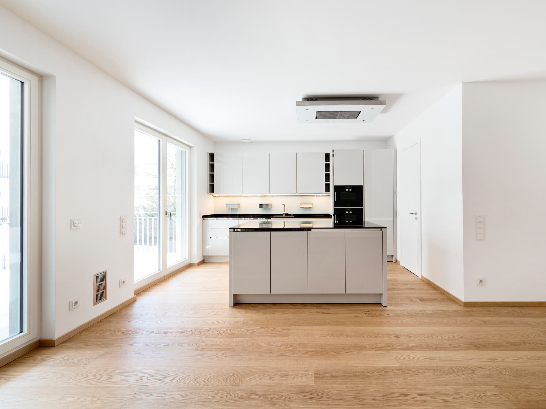 Wohnbereich der Eigentumswohnung W.36 im Neubauprojekt K63 in Schwabing