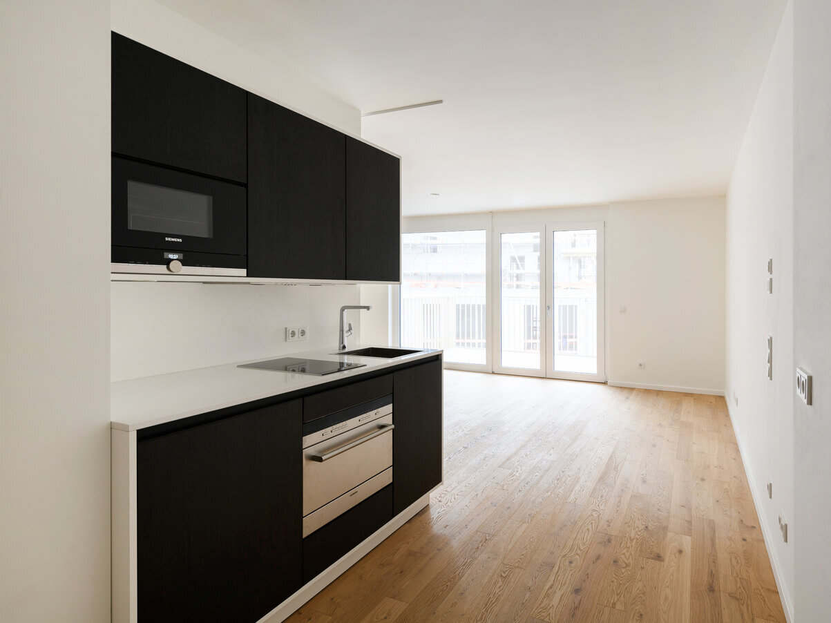 2-Zimmer-Mietwohnung D16 im kupa Quartier -Pasing mit Balkon und Einbauküche