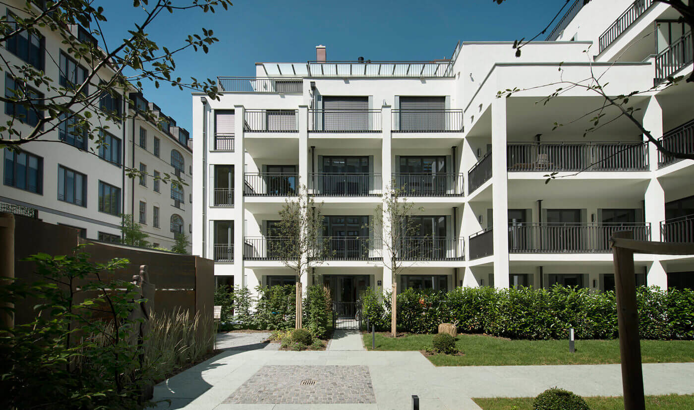 Innenhof vom Wohnprojekt in der Kaulbachstraße