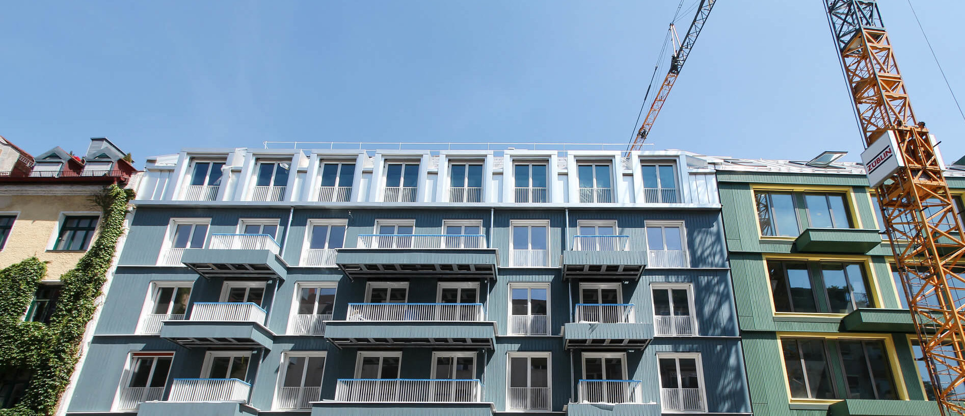 Fassadenansicht des Neubauprojekts VINZENT in München-Neuhausen