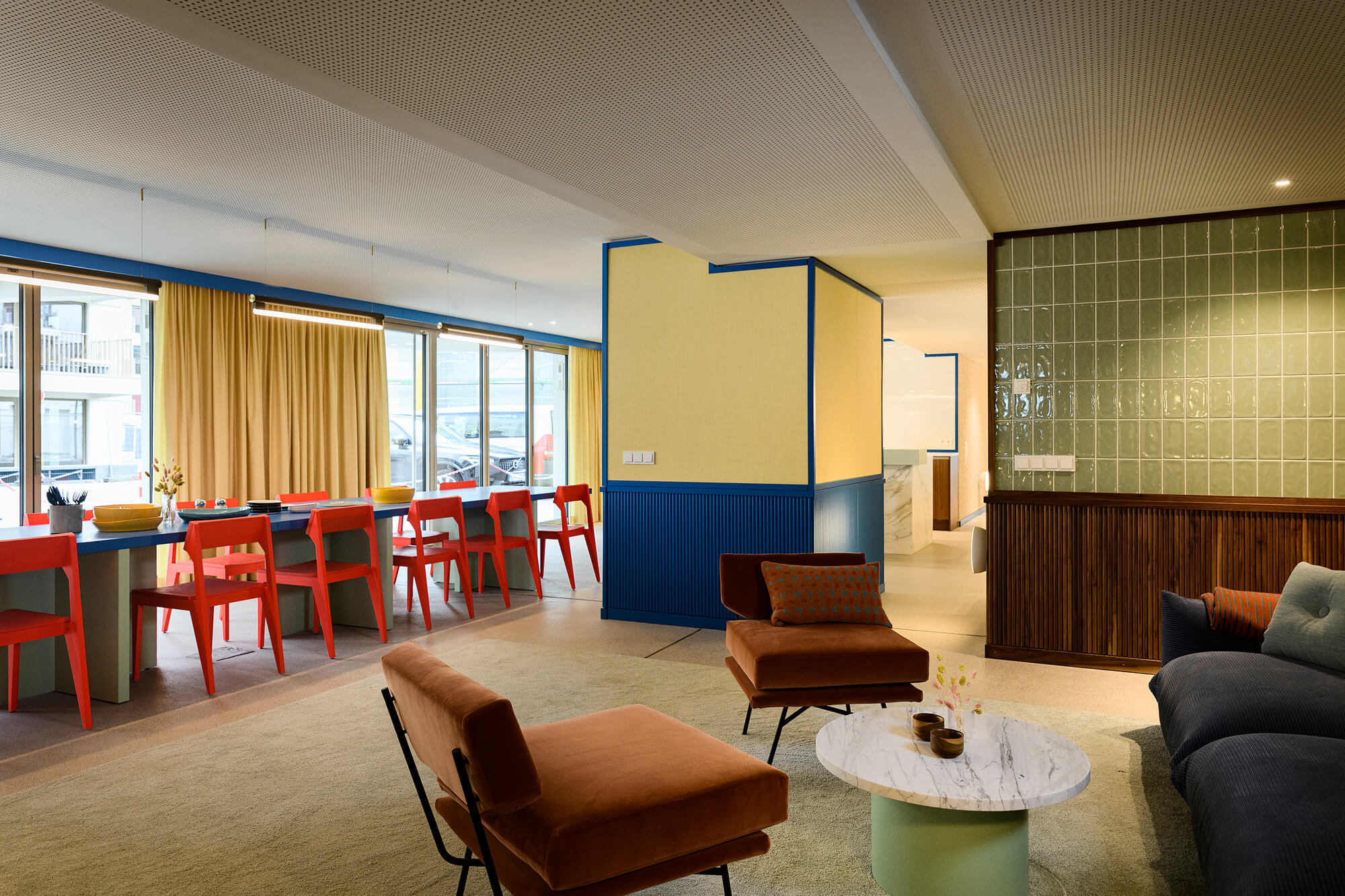 Kitchen Lounge im Neubauprojekt kupa Quartier Kuvertfabrik Pasing in München