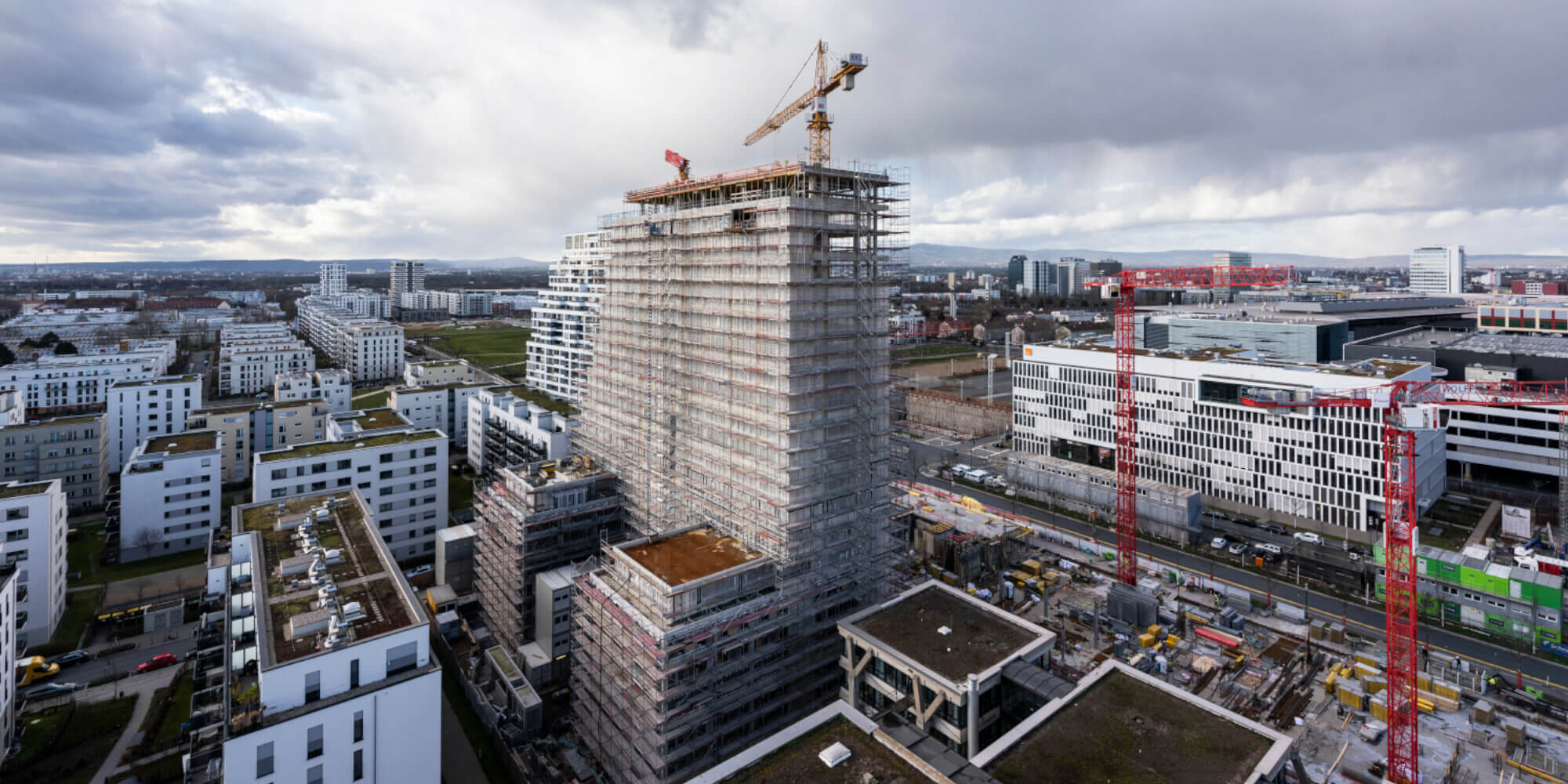 Rohbau des Neubauprojekts SOLID Home in Frankfurt am Main