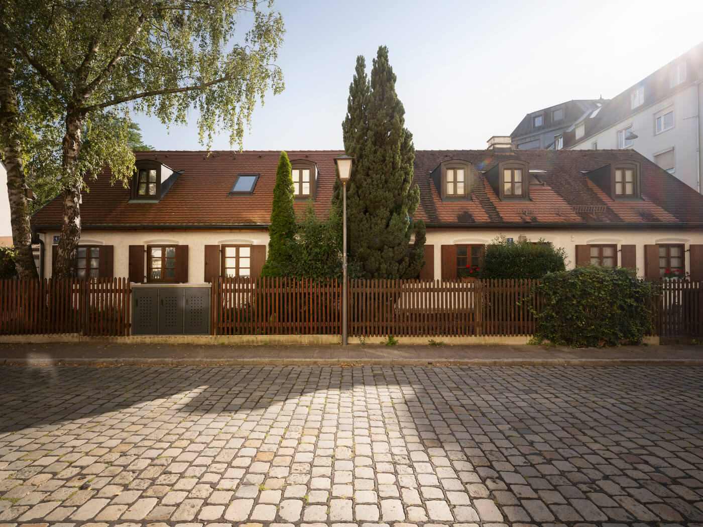 Historische Wohnhäuser nahe dem Neubauprojekt Haus Claude, München-Untergiesing