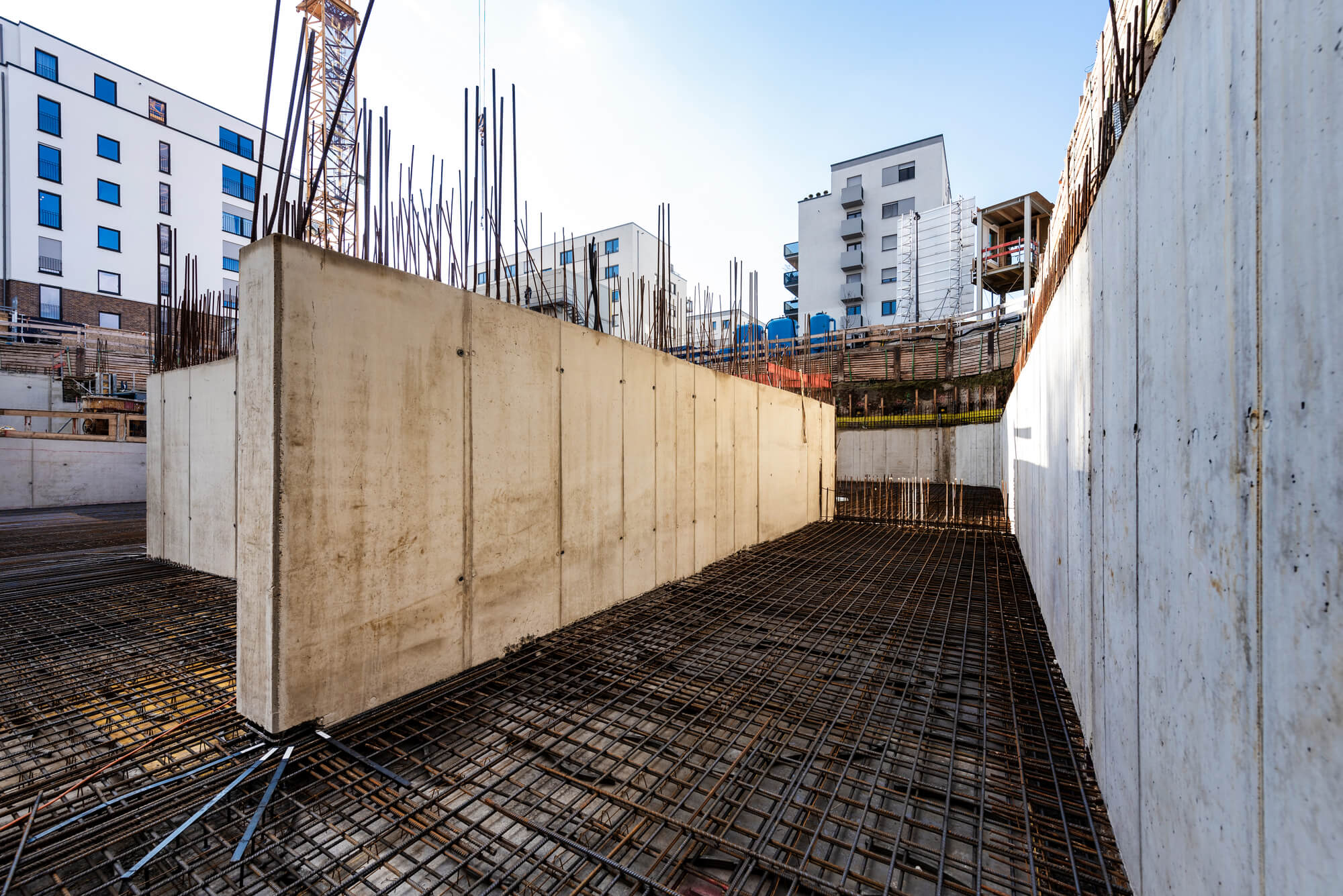 Baustellenansicht im Neubauprojekt SOLID Home in Frankfurt