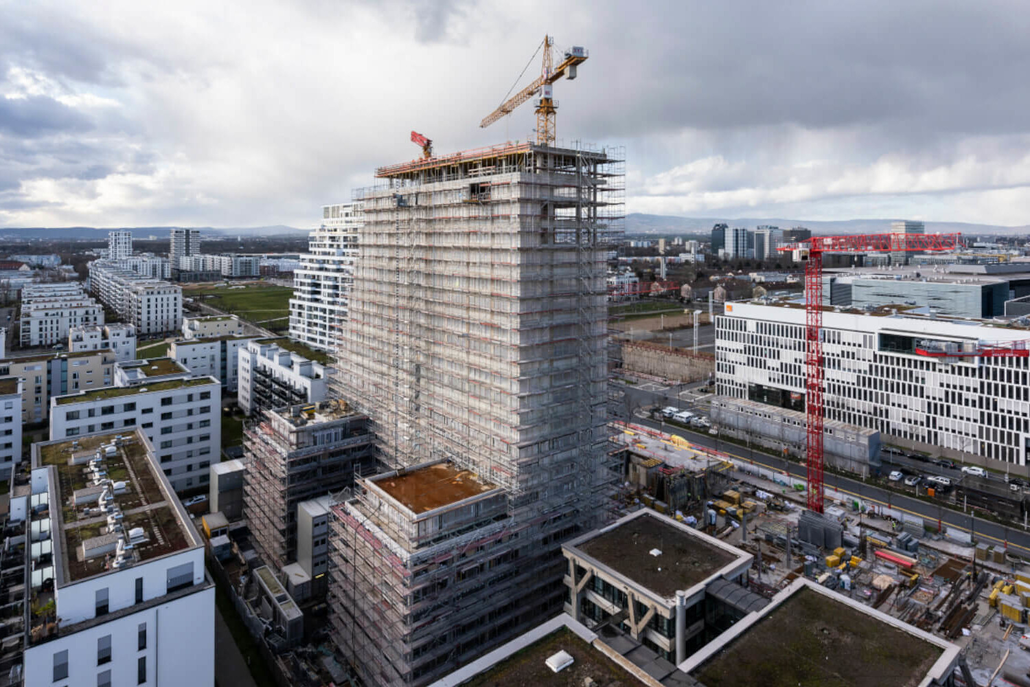 Rohbau des Neubauprojekts SOLID Home in Frankfurt