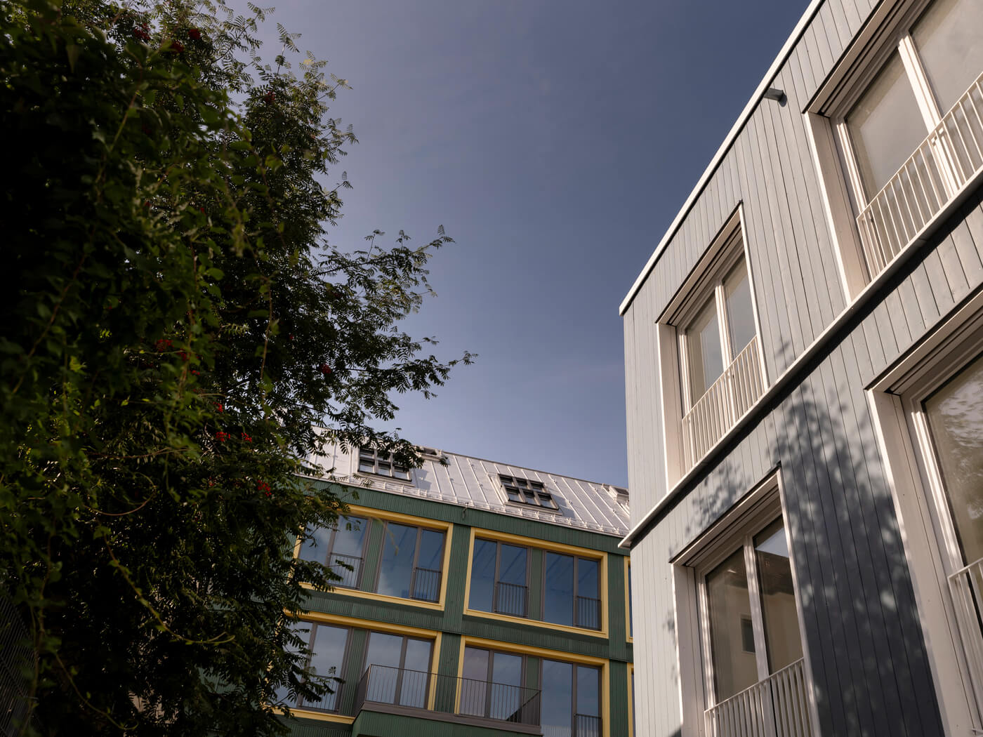 Fassadenansicht des Neubauprojektes Vinzent in München Neuhausen