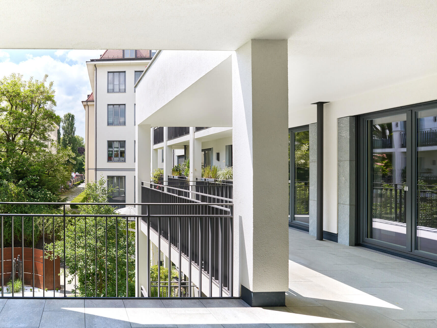 Terrasse einer Eigentumswohnung in der Kaulbachstraße 63 in Schwabing