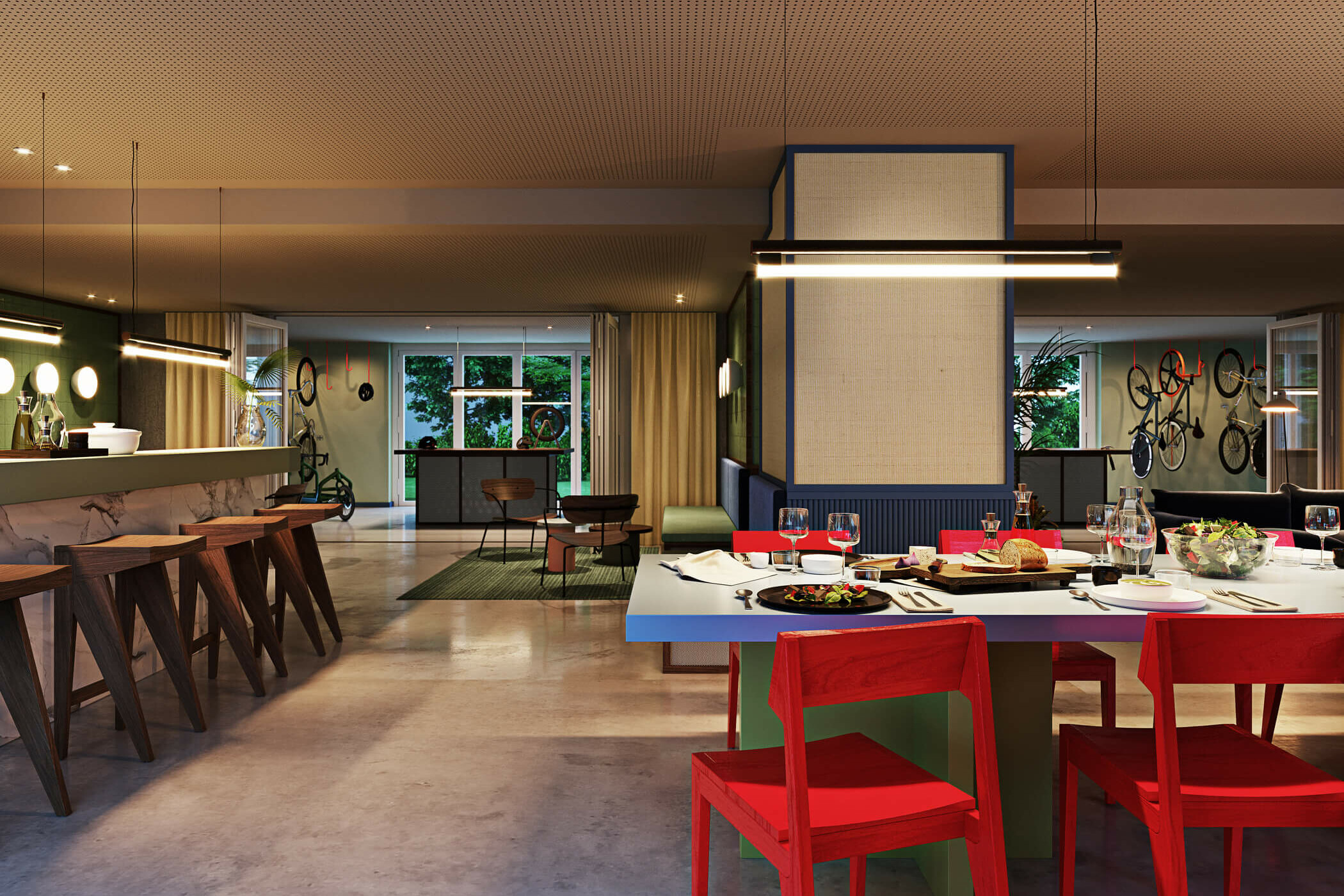 Kitchen Lounge im Neubauprojekt kupa in München Pasing