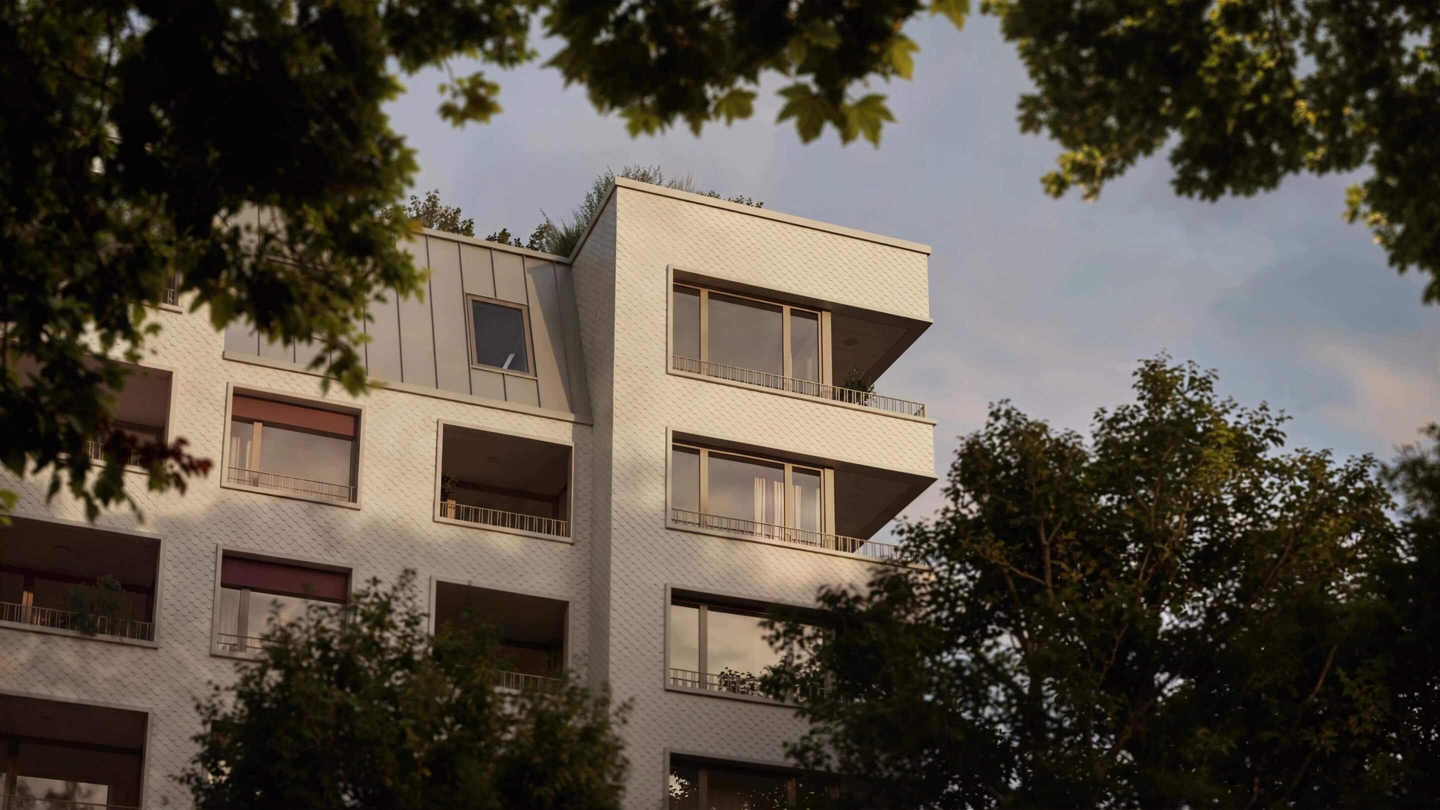 Fassade mit Loggien an Claude-Lorrain-Straße; Haus Claude München-Untergiesing