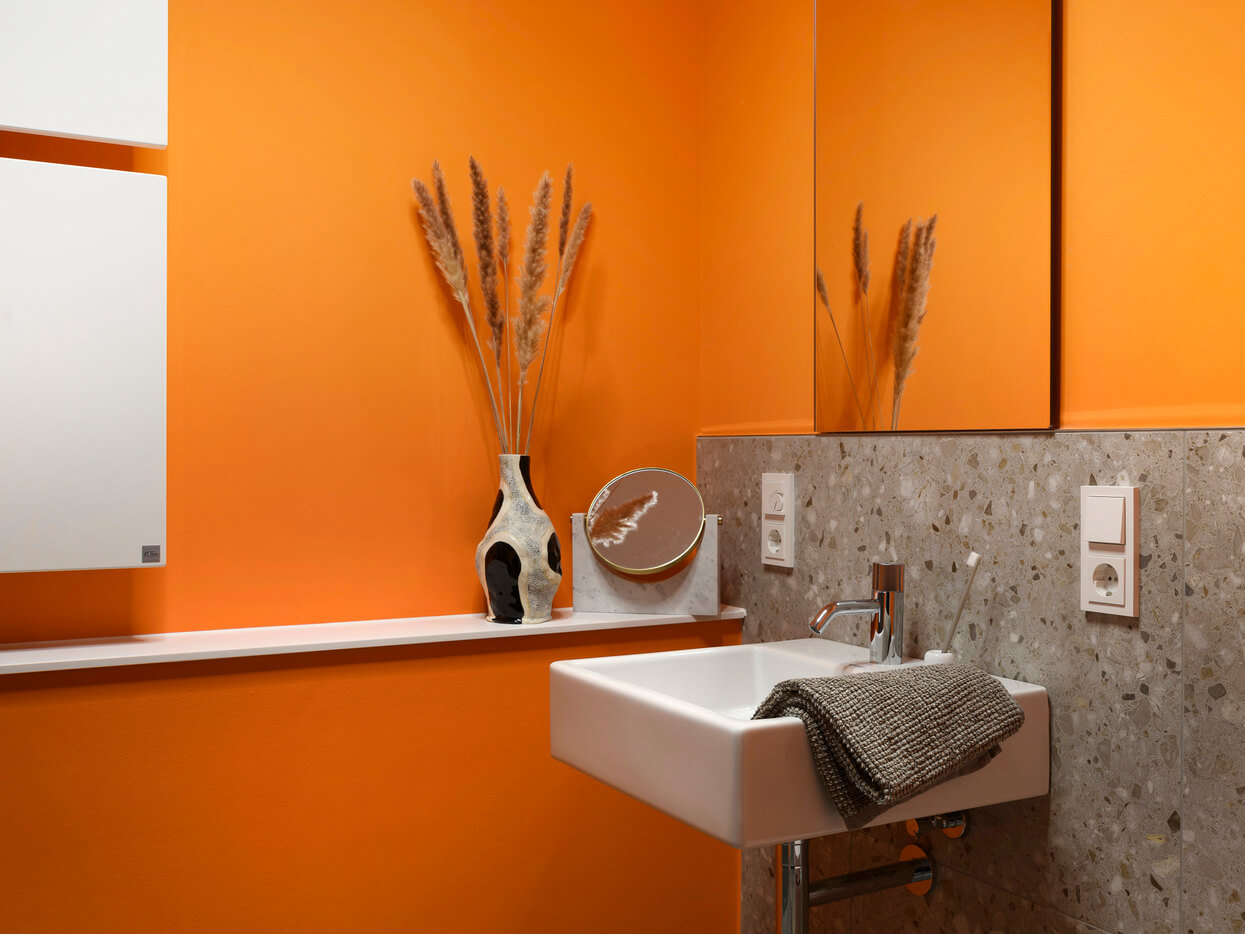 Bad der zum Kauf stehenden Flat F.120 im Neubauprojekt Van B in Schwabing