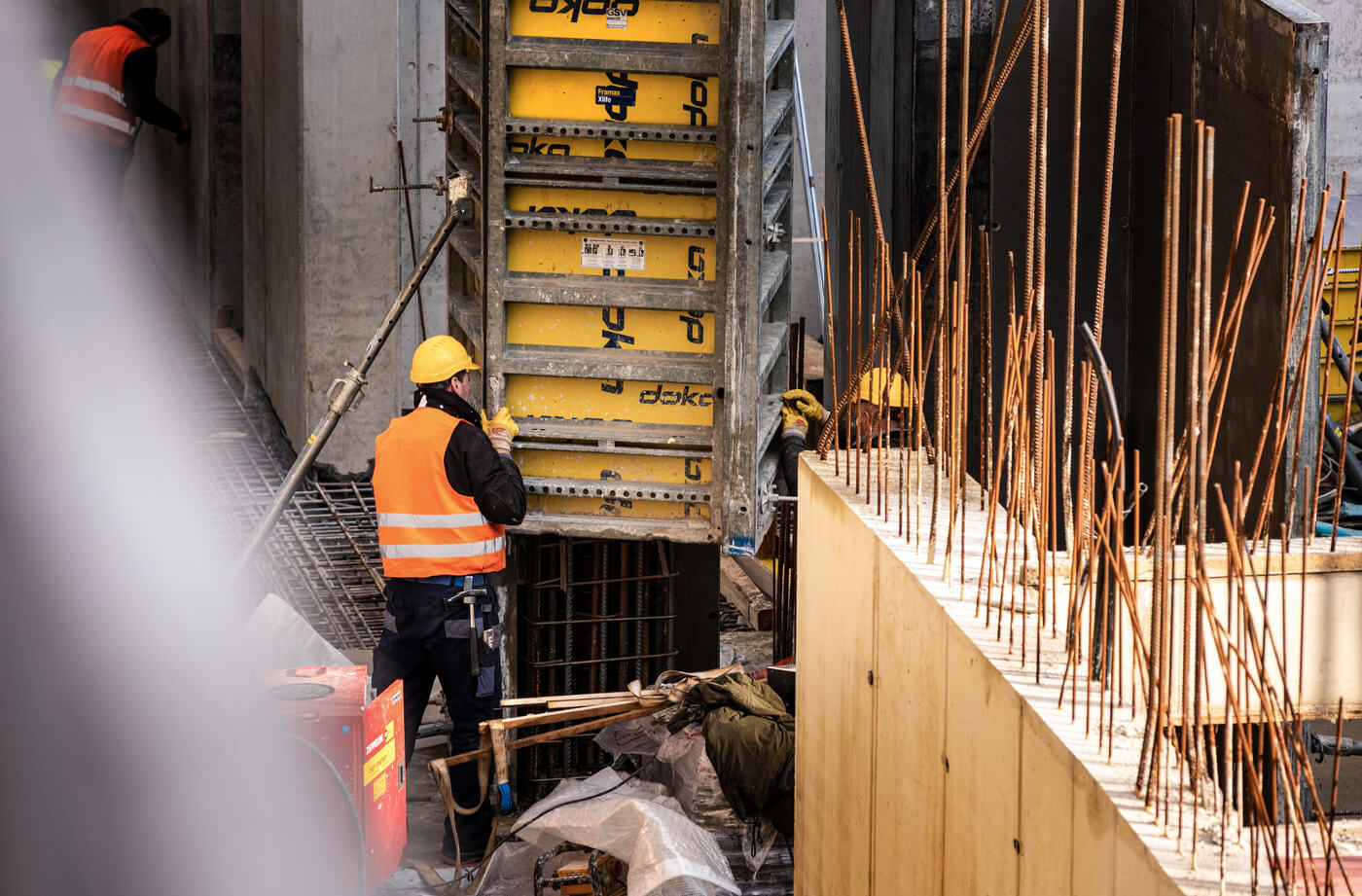 Leichtbetonwände benötigen zur Stabilisierung Stahl im Inneren.