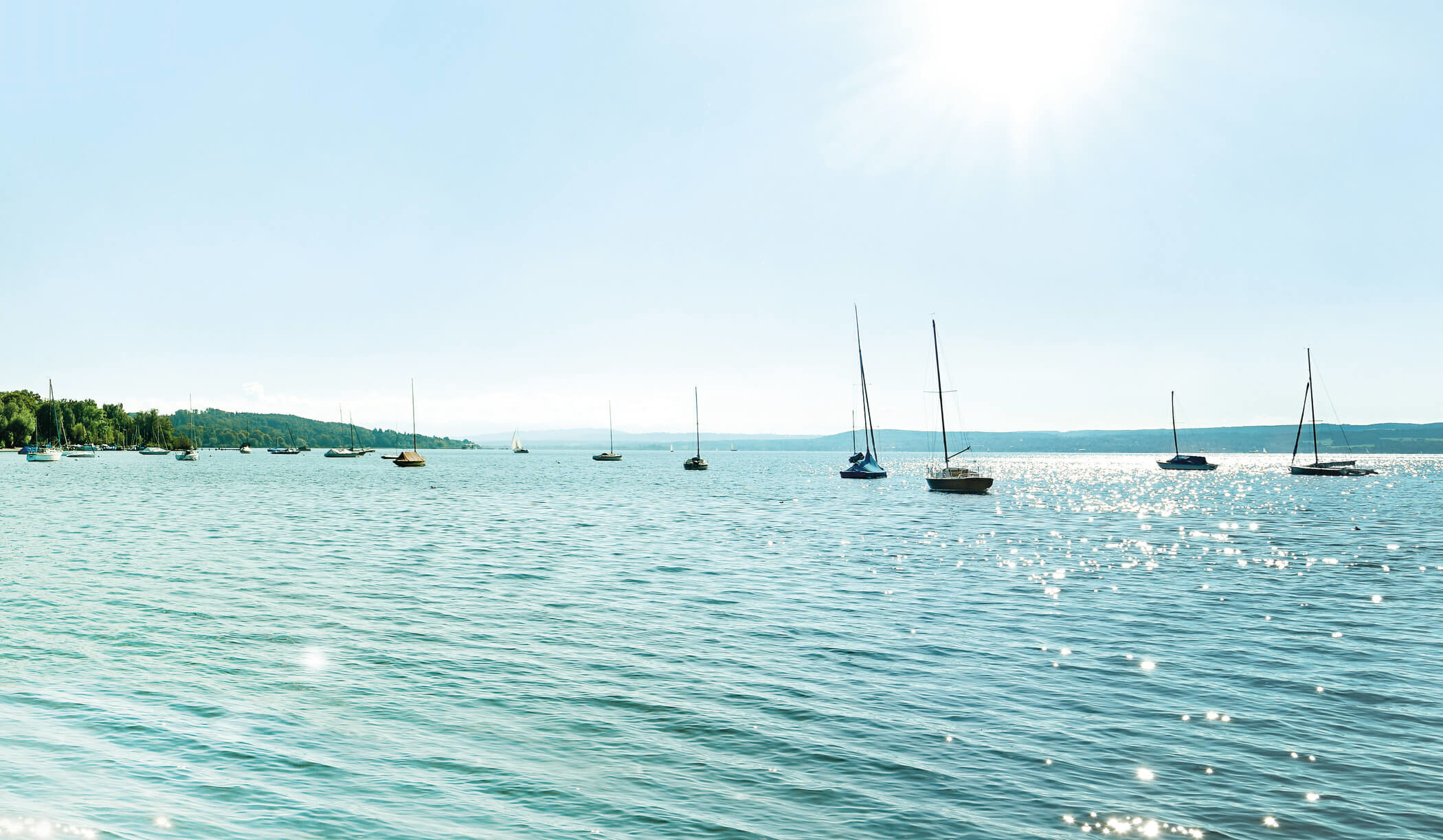 Ammersee mit Segelbooten