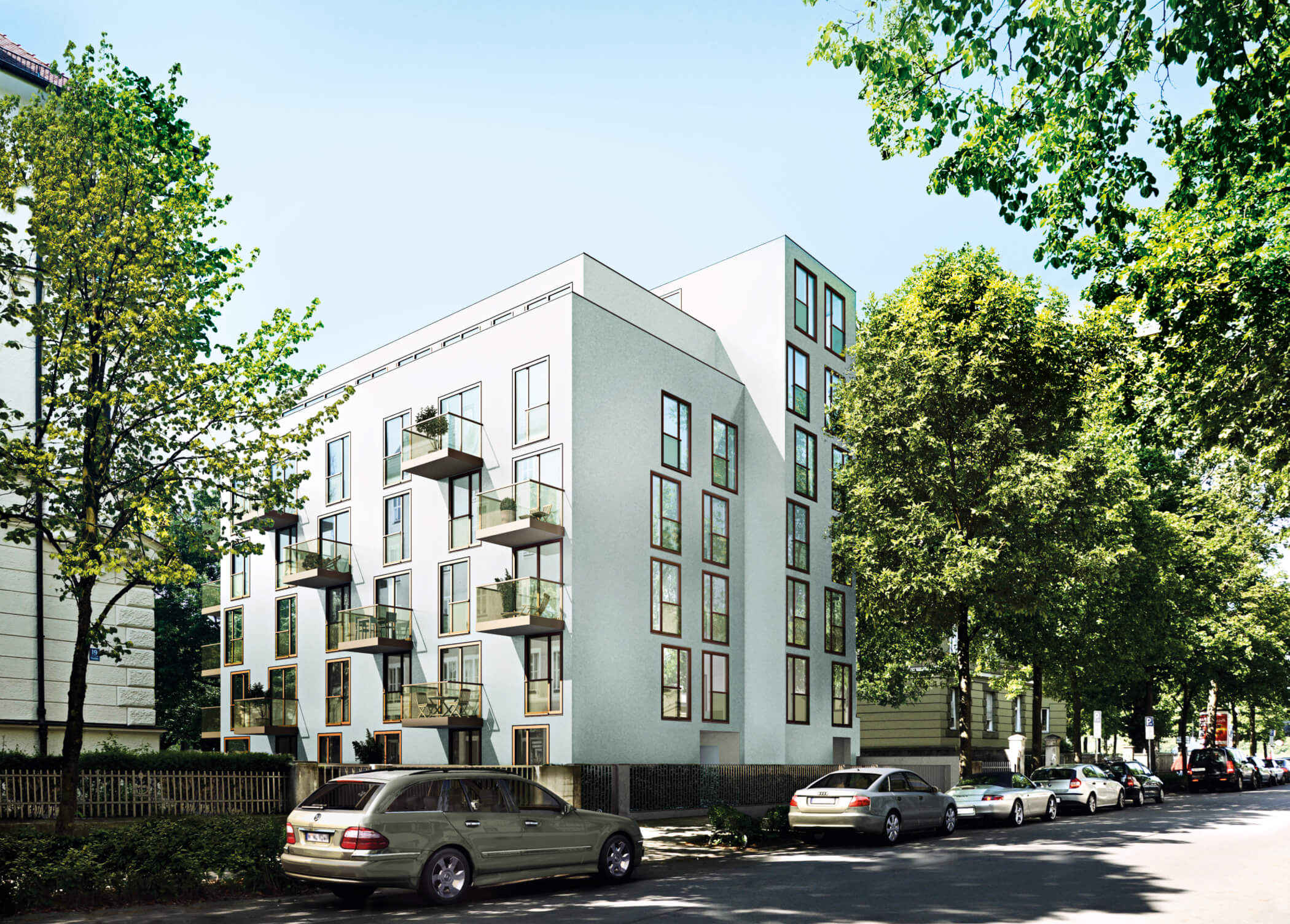 Neubau-Wohnprojekt mit Eigentumswohnungen in der Mozartstraße.