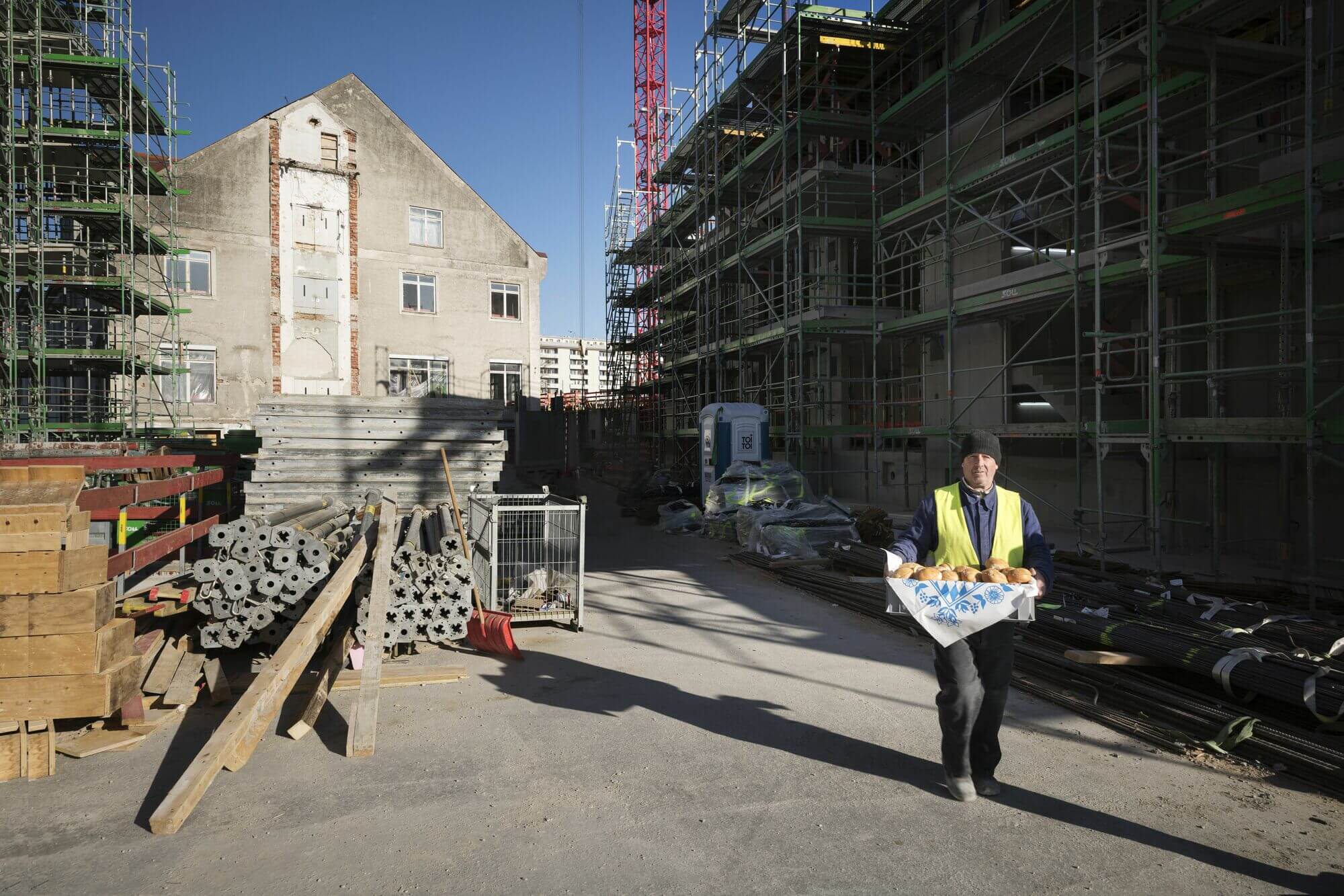 Baustellencatering auf der Baustelle des Neubauprojekts kupa in München Pasing