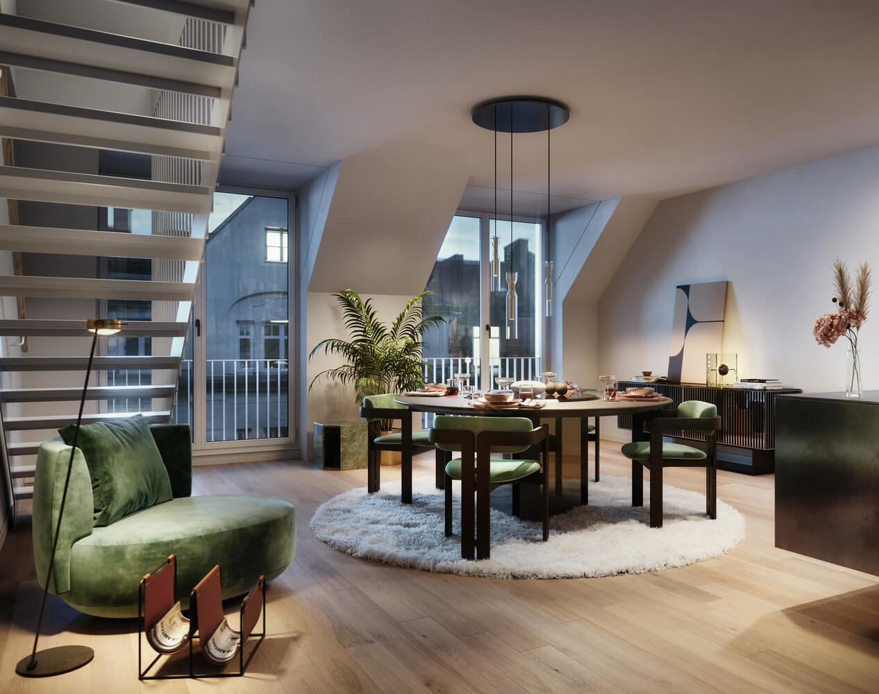 Maisonette im Obergeschoss im Neubauprojekt VINZENT in München-Neuhausen.