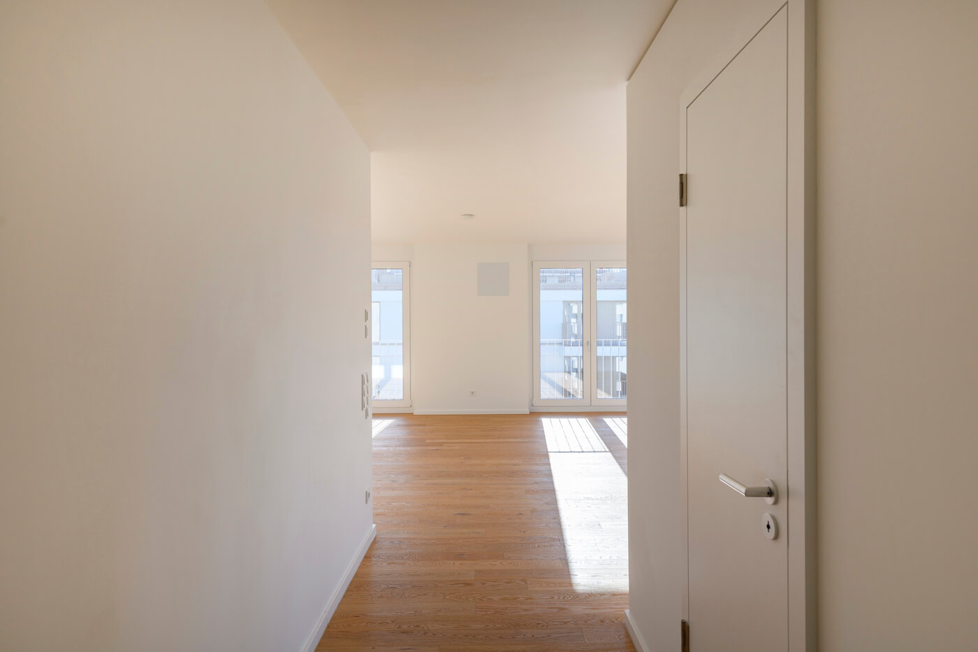 Eingang einer Neubauwohnung im Wohnprojekt kupa