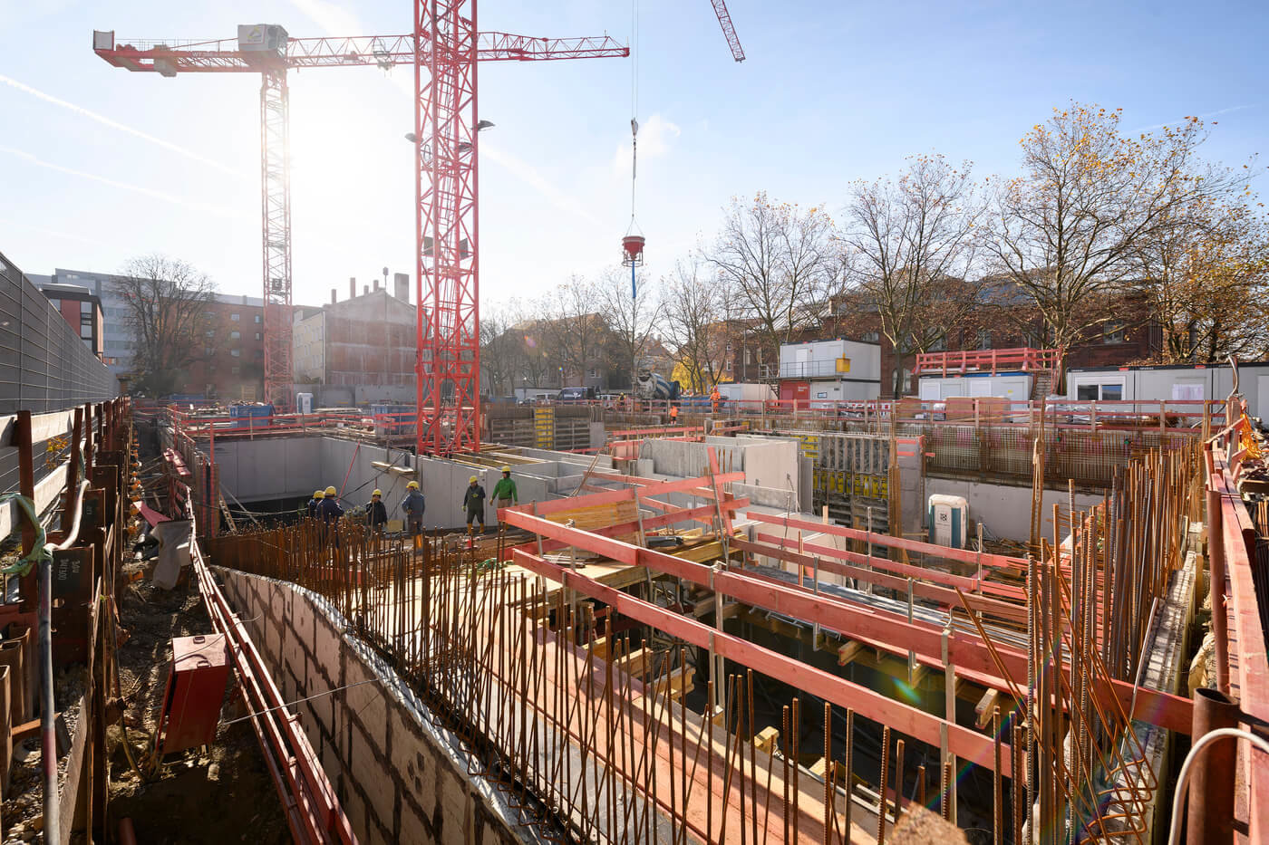 Baustelle des Neubauprojekts Van B in München Schwabing