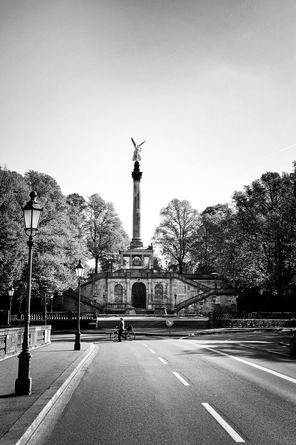 Der Friedensengel steht auf der Prinzregent-Luitpold-Terrasse
