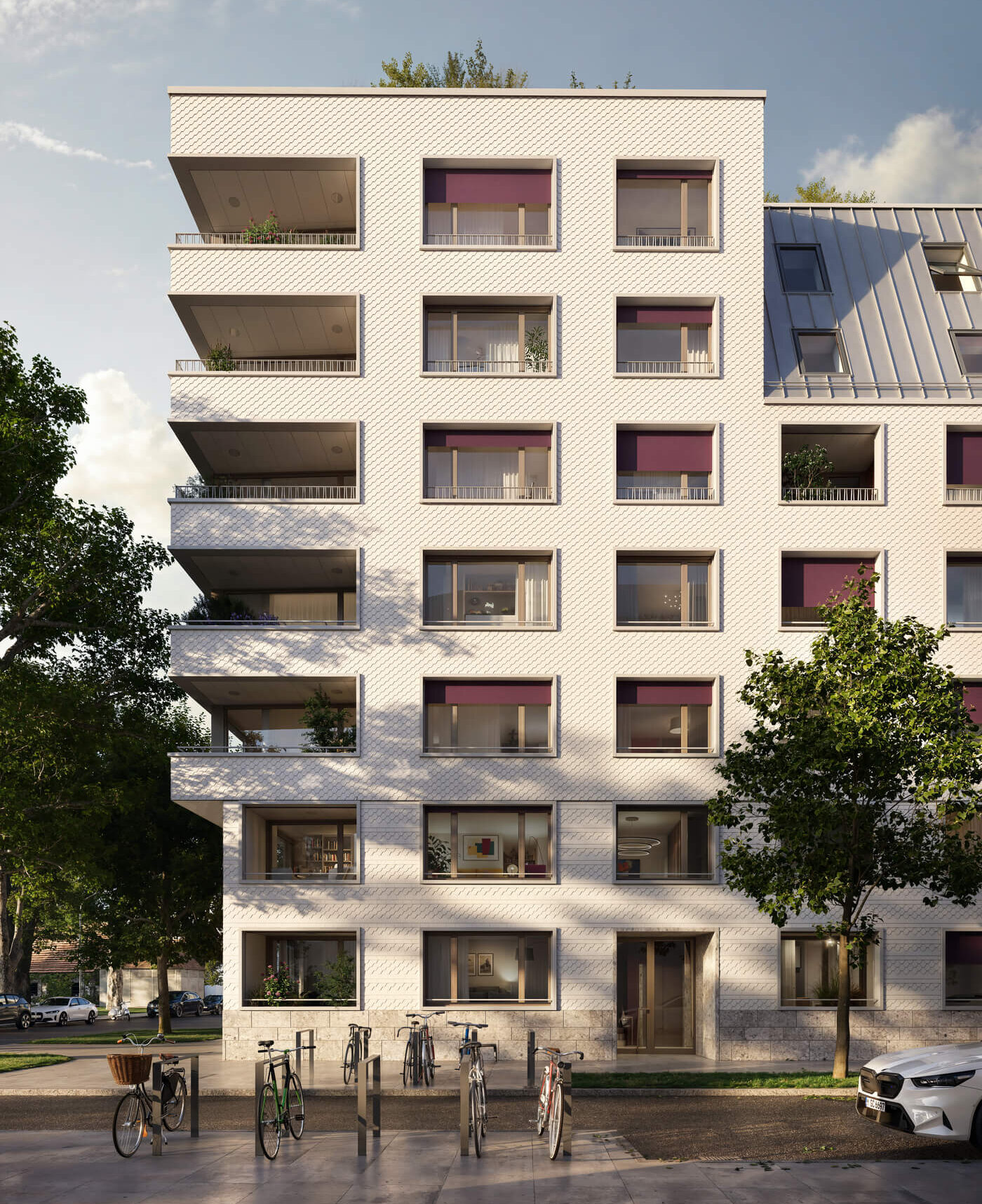Neubauprojekt Haus Claude, München-Untergiesing: Loggien zur Straße