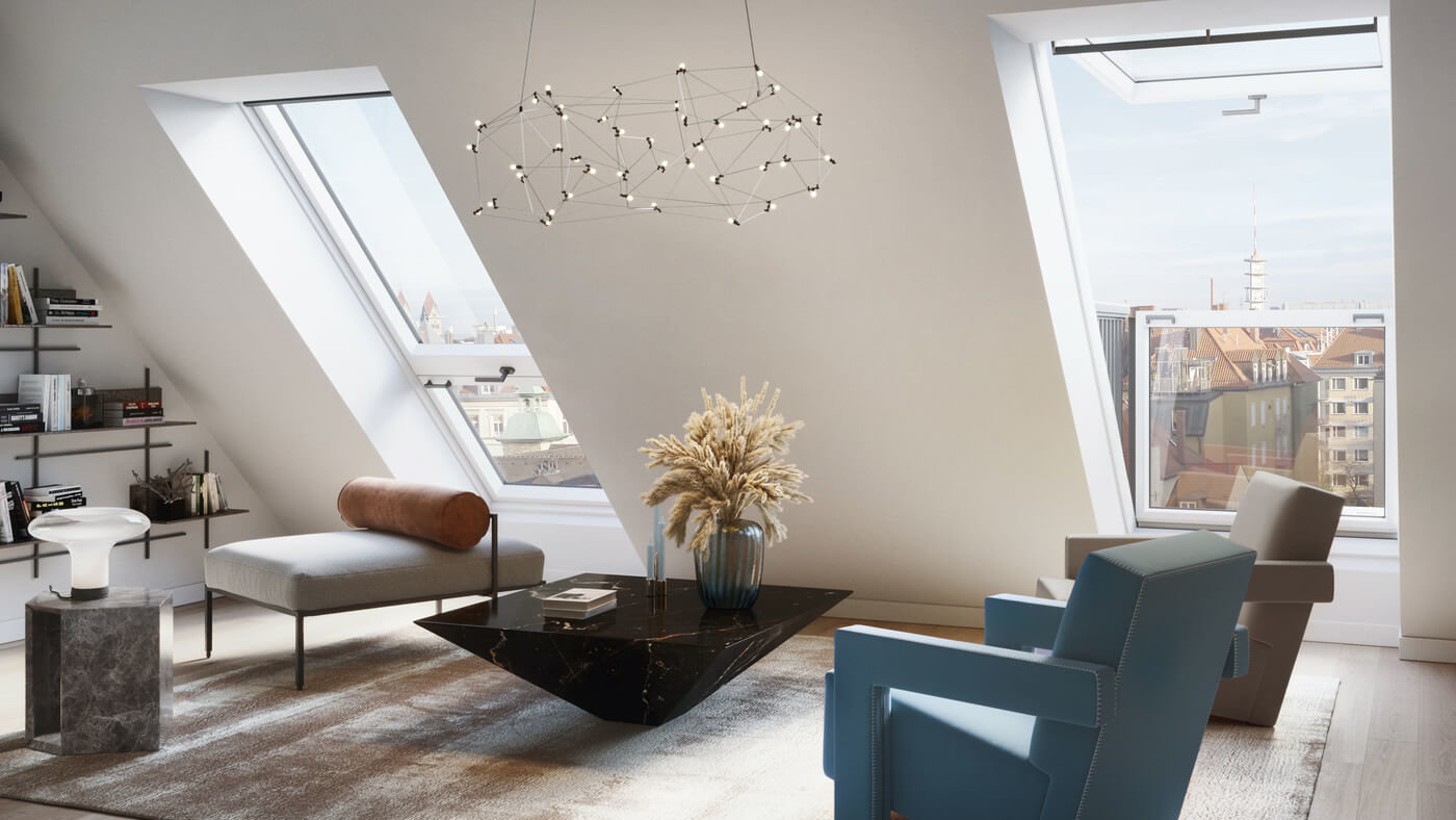 Penthouse des Neubauprojektes VINZENT in München Neuhausen