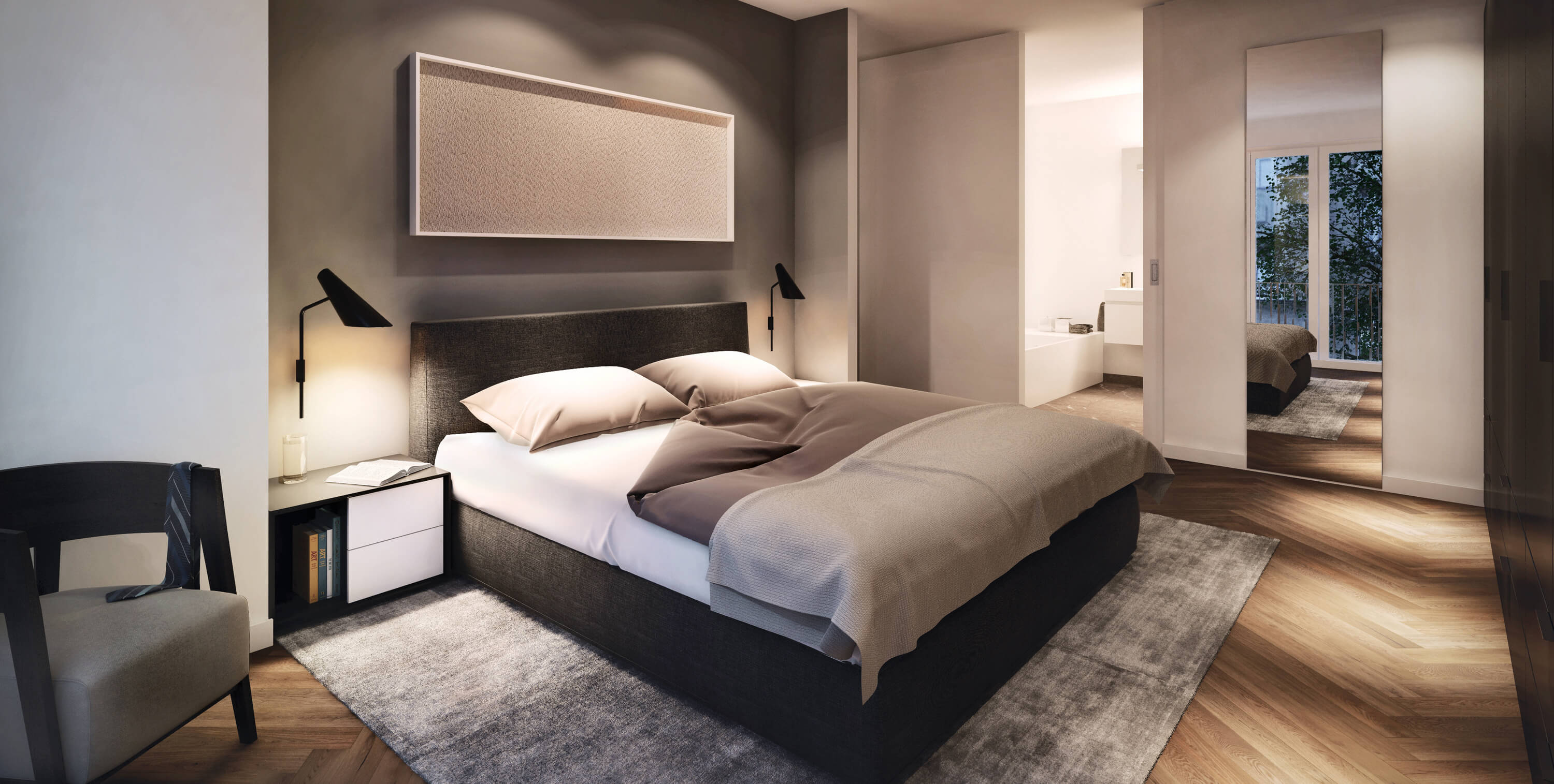 Schlafzimmer einer T19 Eigentumswohnung