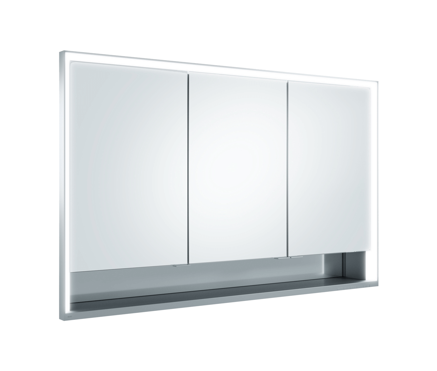 Spiegelschrank von KEUCO im Bad des Neubauprojekts Haus Claude mit Beleuchtung