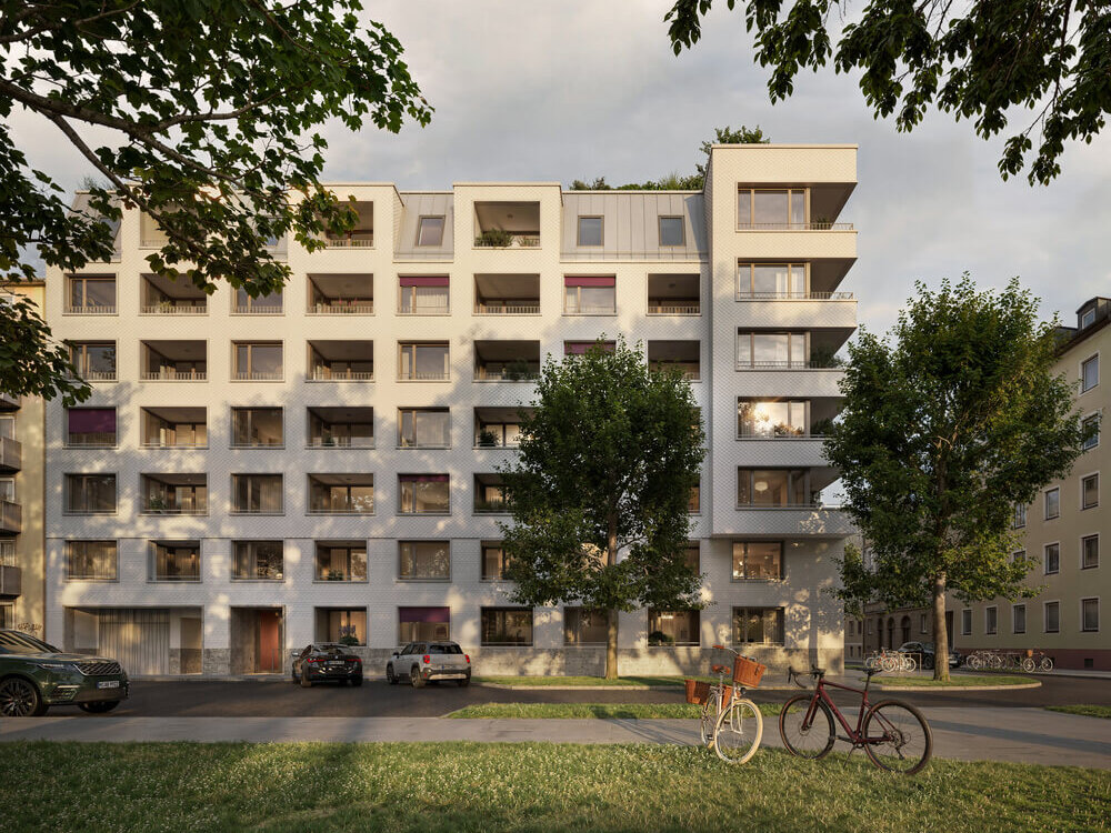Fassade mit Loggien an Claude-Lorrain-Straße; Haus Claude München-Untergiesing