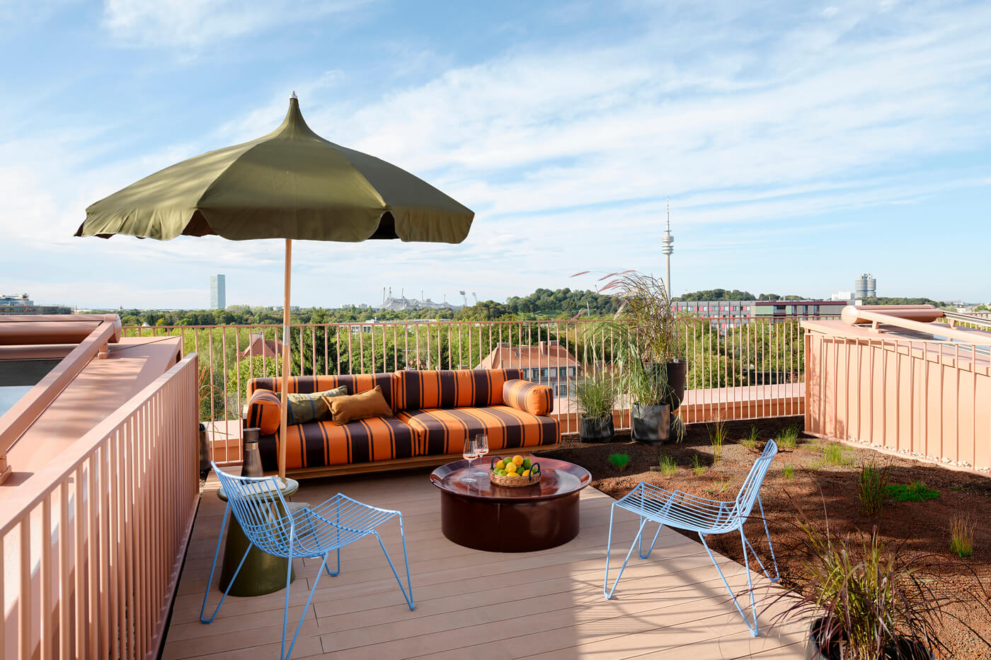 Private Dachterrasse im Neubauprojekt Van B München Schwabing